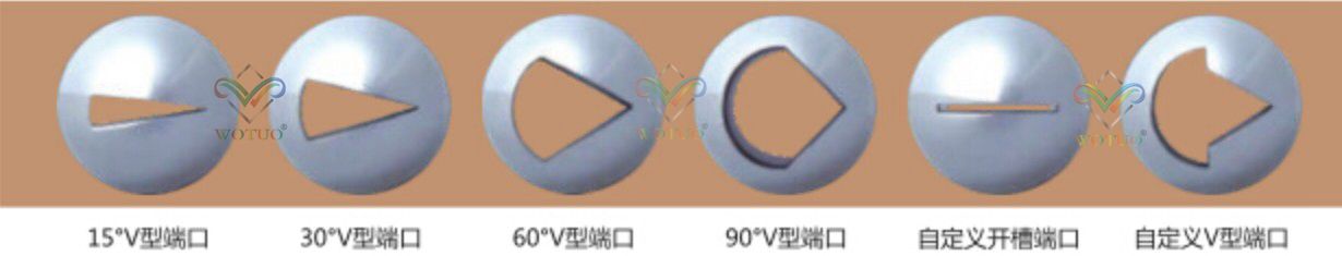 氣動襯氟球閥V型切口示意圖