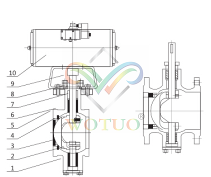 氣動(dòng)V型調(diào)節(jié)切斷球閥V型調(diào)節(jié)閥結(jié)構(gòu)圖