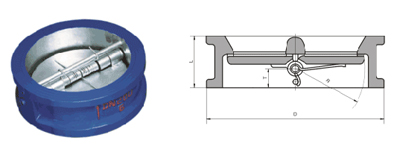 對(duì)夾蝶形止回閥,對(duì)夾蝶形止回閥結(jié)構(gòu)圖